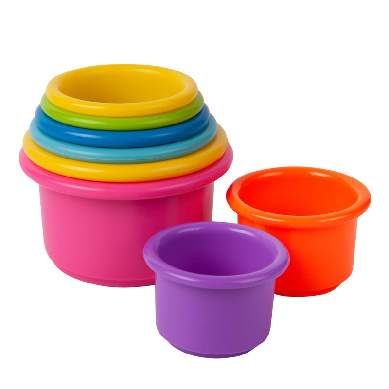 The First Years Stack & Count Stacking Cups - Colorful Baby Stacking Water Toys Set - Stackable Cups for Learning - Baby Bath Toys - Toddler Water Table Toys - 8 Count - Image 1