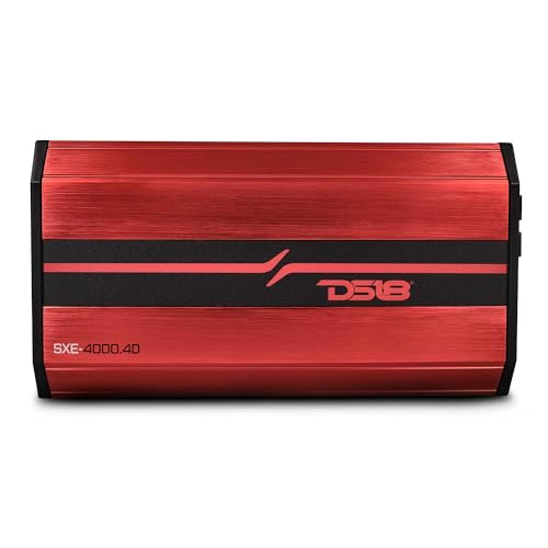 DS18 SXE-4000.4D/RD Car Amplifier Stereo Full-Range Class D 4-Channel 275x4 RMS @4 OHM 4000 Watts - Powerful and Compact Amp for Speakers in Car Audio System - Image 1