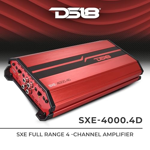 DS18 SXE-4000.4D/RD Car Amplifier Stereo Full-Range Class D 4-Channel 275x4 RMS @4 OHM 4000 Watts - Powerful and Compact Amp for Speakers in Car Audio System - Image 2