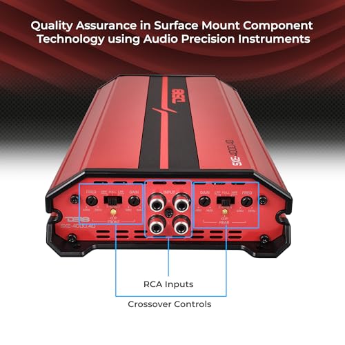 DS18 SXE-4000.4D/RD Car Amplifier Stereo Full-Range Class D 4-Channel 275x4 RMS @4 OHM 4000 Watts - Powerful and Compact Amp for Speakers in Car Audio System - Image 4