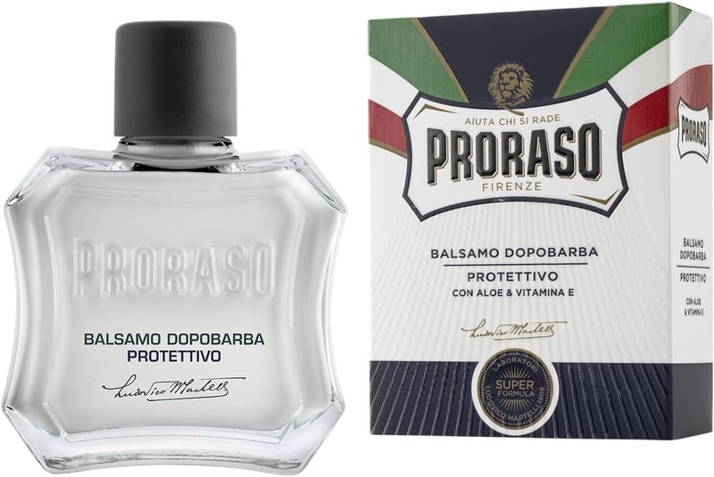 Proraso Aftershave Balm Protective 100ml AlcoholFree Post Shave Balm with Aloe and Vitamin E Soothes and Protects Skin Made in Italy White - Image 1