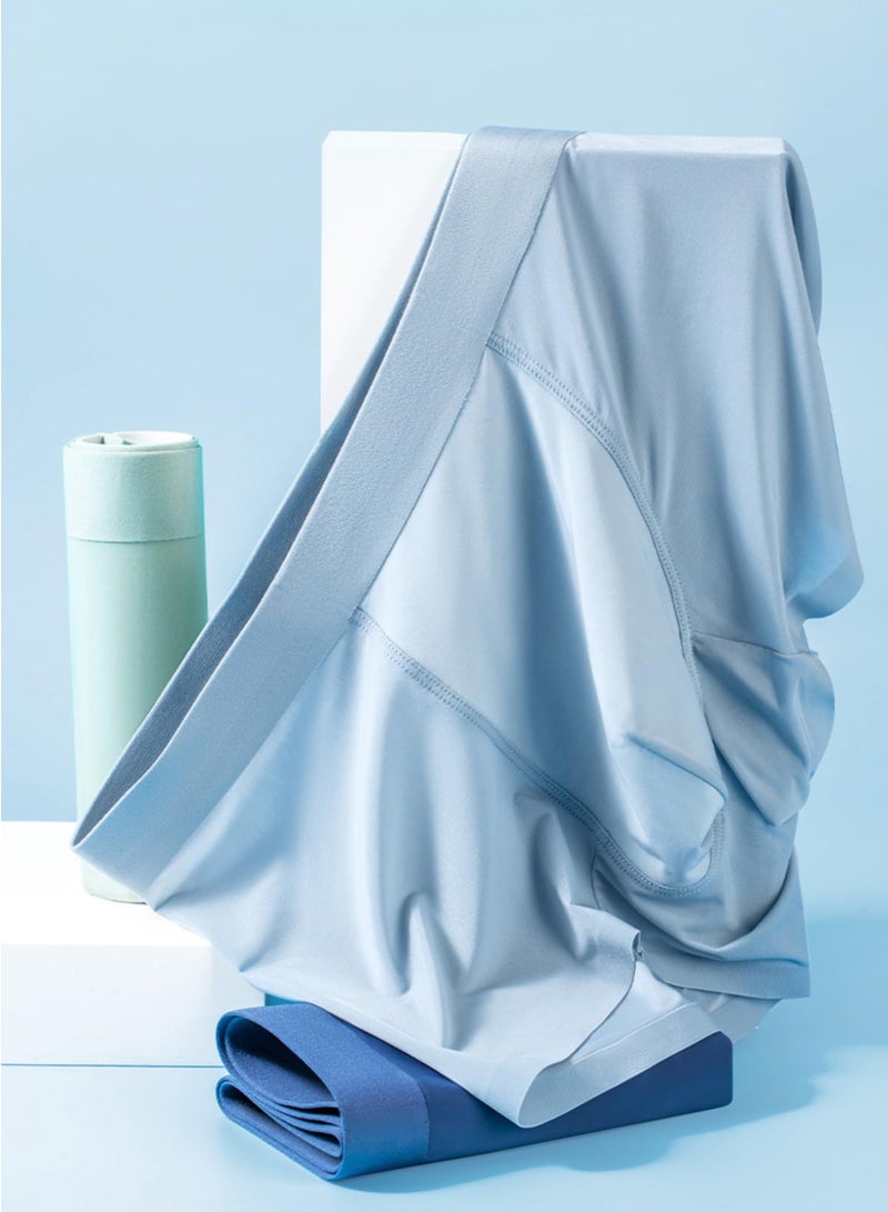 SYOSI 3Pcs Men's Boxer Briefs Men's Underwear Ice Silk Boxer Brief Breathable Comfortable Cool Seamless Underwear Trunk Panties Mesh Underpants Transparent Stretch Ultra-thin Male Underpants XL - Image 4