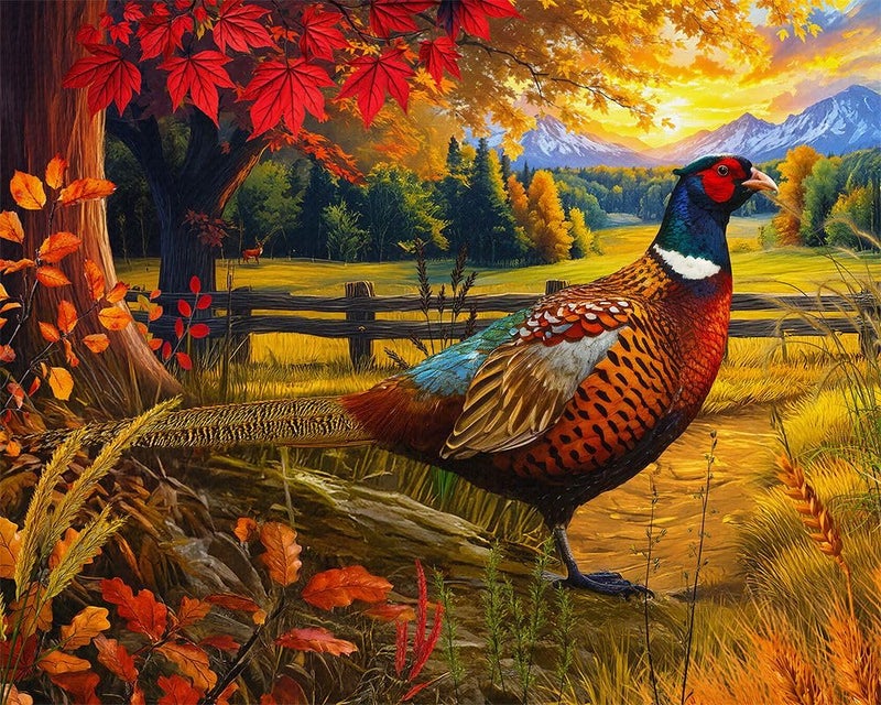 Springbok Golden Fields Pheasant 500 Piece Jigsaw Puzzle for Adults Pheasant in a Fall Scene Unique Cut Pieces Made in USA - Image 3