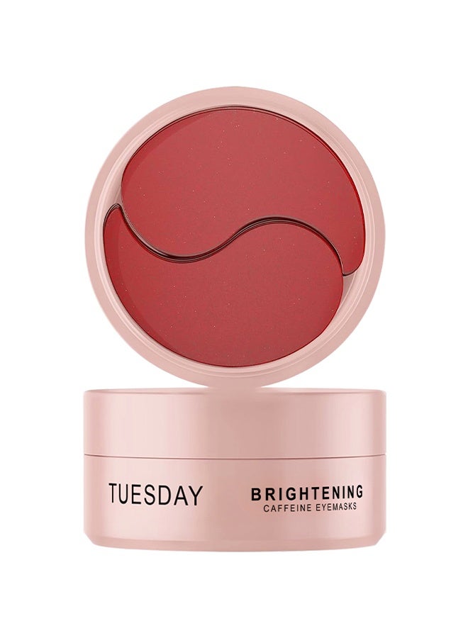 Tuesday Brightening Caffeine Eyemasks，Patches for Dark Circles & Puffiness | Hydrating Under Eye Mask with Hyaluronic Acid & Niacinamide | Reduce Fine Lines & Brighten Tired Eyes - 60 pcs - Image 1