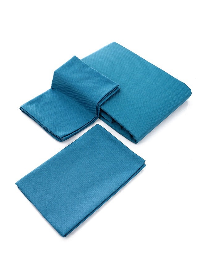MEHALLA MEHALLA Fitted Sheet Set - Square Sateen  - Single Petrol-100% Egyptian cotton  - Image 2