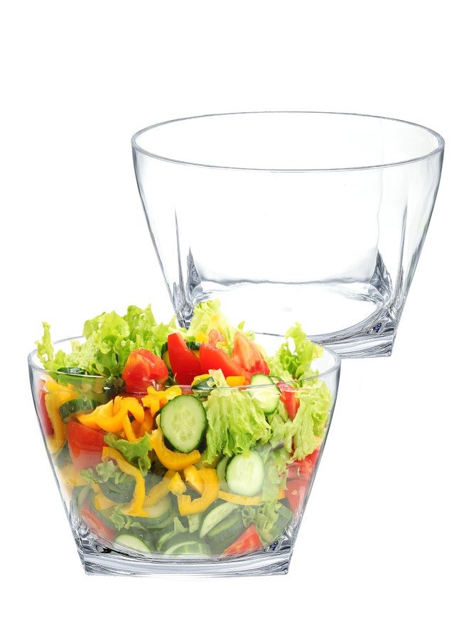 KLIFA- NORFOLK series, Set of 2, Large Plastic Salad Bowls, Sturdy Acrylic Mixing and Serving Bowls, Fruit Bowls, Break-resistant, Dishwasher Safe, BPA-free, 142.5 oz, Clear - Image 1