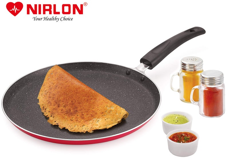 Nirlon Ruby Granite Non Stick Aluminium Gas & stovetops Friendly Flat Dosa Tawa 26cm - Image 5