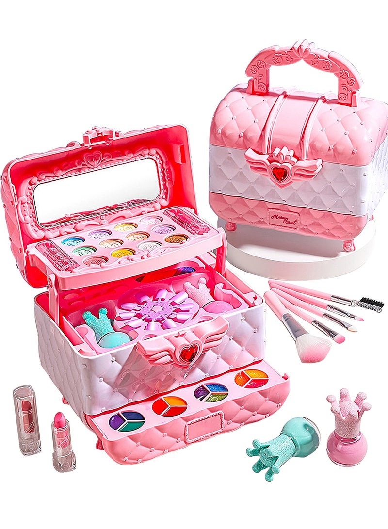 Sharpdo Kids Makeup Kit for Little Girls,Washable Makeup Kit,Kids Real Girls Makeup Kit with Cosmetic Case,Pretend Play Makeup Set Toys Birthday Gifts - Image 1
