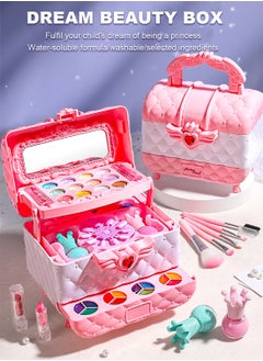 Sharpdo Kids Makeup Kit for Little Girls,Washable Makeup Kit,Kids Real Girls Makeup Kit with Cosmetic Case,Pretend Play Makeup Set Toys Birthday Gifts  - Image 3
