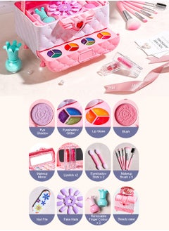 Sharpdo Kids Makeup Kit for Little Girls,Washable Makeup Kit,Kids Real Girls Makeup Kit with Cosmetic Case,Pretend Play Makeup Set Toys Birthday Gifts  - Image 4