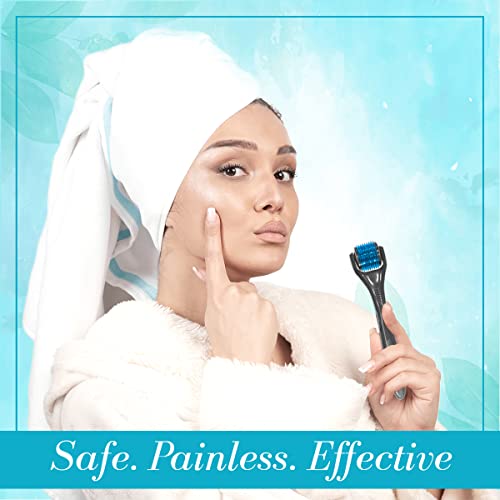 Epyz Derma Roller For Hair Growth 0.75 mm with 540 Stainless Steel Needles Repairs Damaged Hair Reduces Acne Scars Safe & Effective For Hair Fall & Hair Thickening - Blue - Image 5