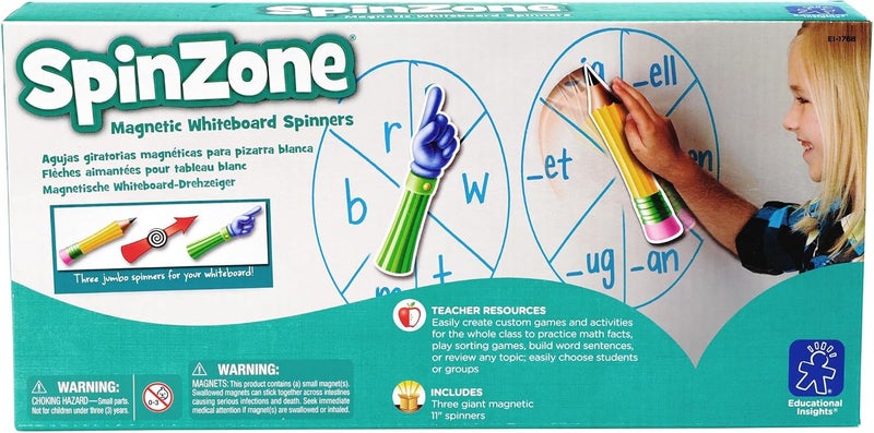 Educational Insights SpinZone Magnetic Whiteboard Spinners - Set of 3 Jumbo Spinners for Interactive Learning - Image 2
