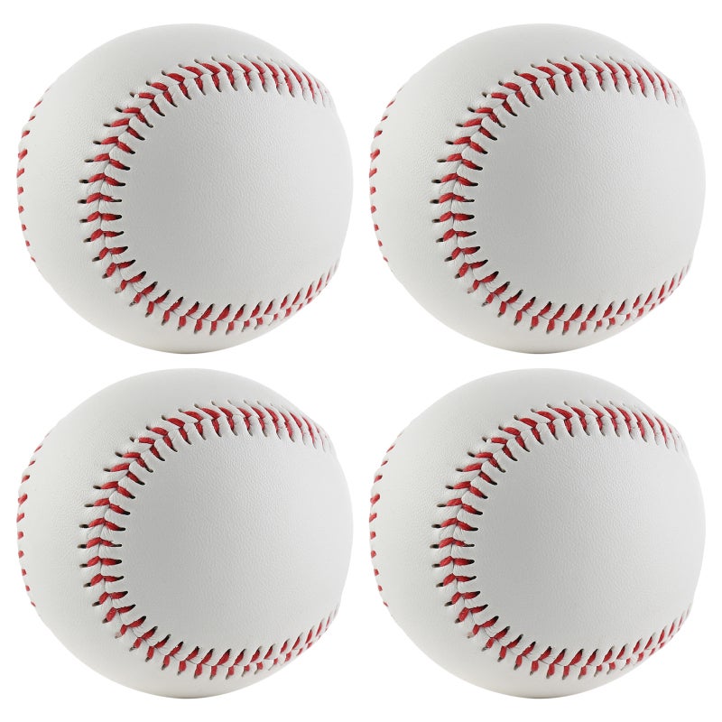 4 PCS Soft Baseballs PU Training Baseball 9 inch Perimeter Practice Baseball for Children Adults - Image 1