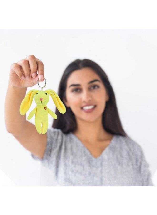 Webby Plush Bunny with Keychain Stuffed Animal Toy Assorted - 1piece (Yellow) - Image 4