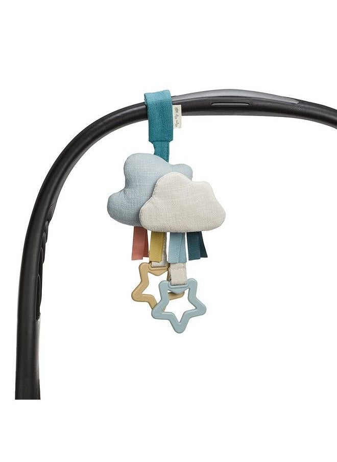 Itzy Ritzy - Bitzy Bespoke Jingle Travel Toy For Stroller Car Seat Or Activity Gym; Features Jingle Sound Hexagon Rings And Adjustable Attachment Loop Cloud - Image 1
