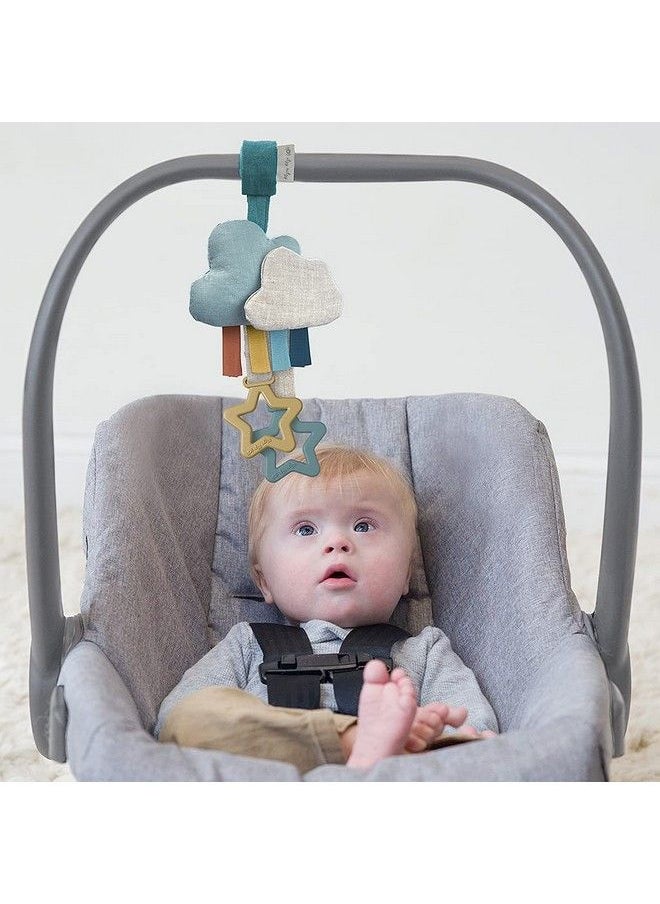 Itzy Ritzy - Bitzy Bespoke Jingle Travel Toy For Stroller Car Seat Or Activity Gym; Features Jingle Sound Hexagon Rings And Adjustable Attachment Loop Cloud - Image 1