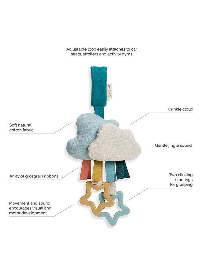 Itzy Ritzy - Bitzy Bespoke Jingle Travel Toy For Stroller Car Seat Or Activity Gym; Features Jingle Sound Hexagon Rings And Adjustable Attachment Loop Cloud - Image 1