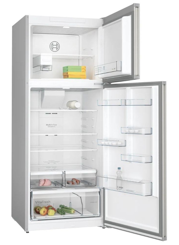 BOSCH 581L Gross 542L Net Capacity Series 4 Top‑Freezer Fridge‑Freezer, NoFrost, Anti‑Fingerprint Steel 330 W KDN76XIE1M silver - Image 2