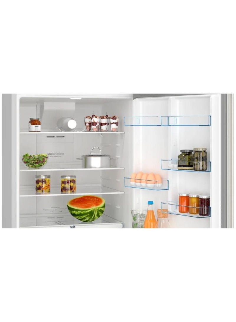 BOSCH 581L Gross 542L Net Capacity Series 4 Top‑Freezer Fridge‑Freezer, NoFrost, Anti‑Fingerprint Steel 330 W KDN76XIE1M silver - Image 4