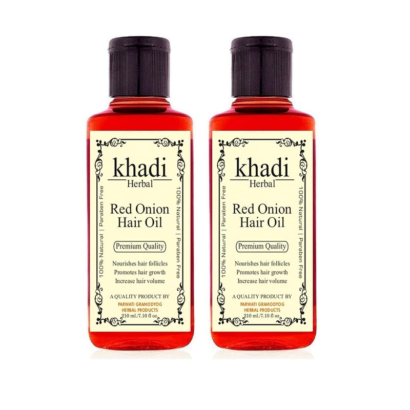 Khadi Herbal Herbigiri Herbal Red Onion Hair oIL For Fresh Strong and Shining Hair Hair Fall Control Hair Strengthening Paraben Free Natural 420 ML