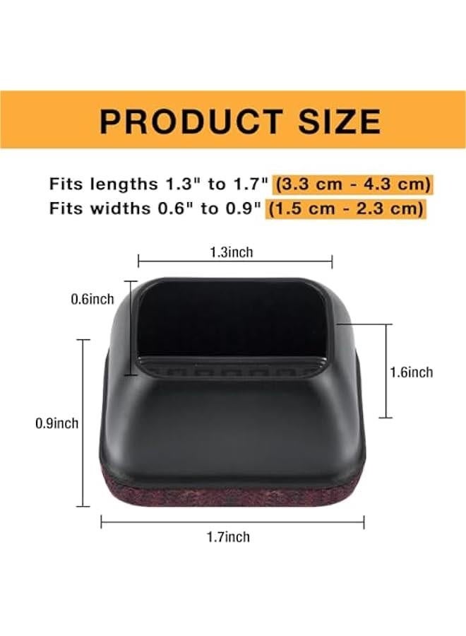 32 Pcs Rectangle Chair Leg Floor Protectors, Silicone Chair Leg Protectors for Hardwood Floors, High Elastic Chair Leg Cover for Chair Table Desk, Protect Wooden Floors from Scratching, Won't Tear - Image 4