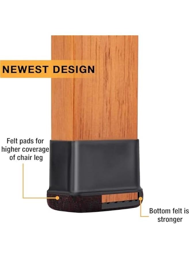 32 Pcs Rectangle Chair Leg Floor Protectors, Silicone Chair Leg Protectors for Hardwood Floors, High Elastic Chair Leg Cover for Chair Table Desk, Protect Wooden Floors from Scratching, Won't Tear - Image 2