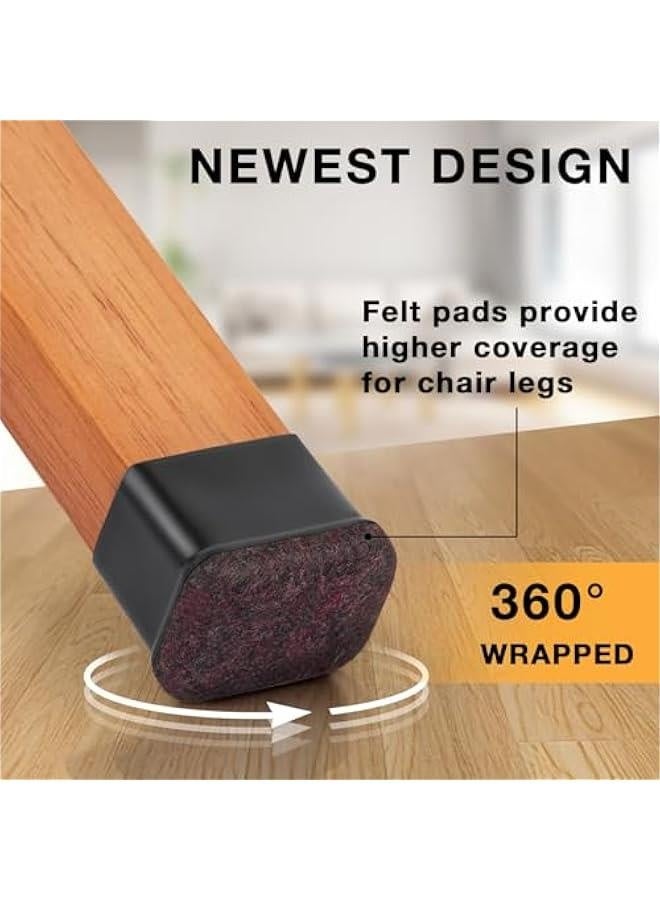 32 Pcs Rectangle Chair Leg Floor Protectors, Silicone Chair Leg Protectors for Hardwood Floors, High Elastic Chair Leg Cover for Chair Table Desk, Protect Wooden Floors from Scratching, Won't Tear - Image 3
