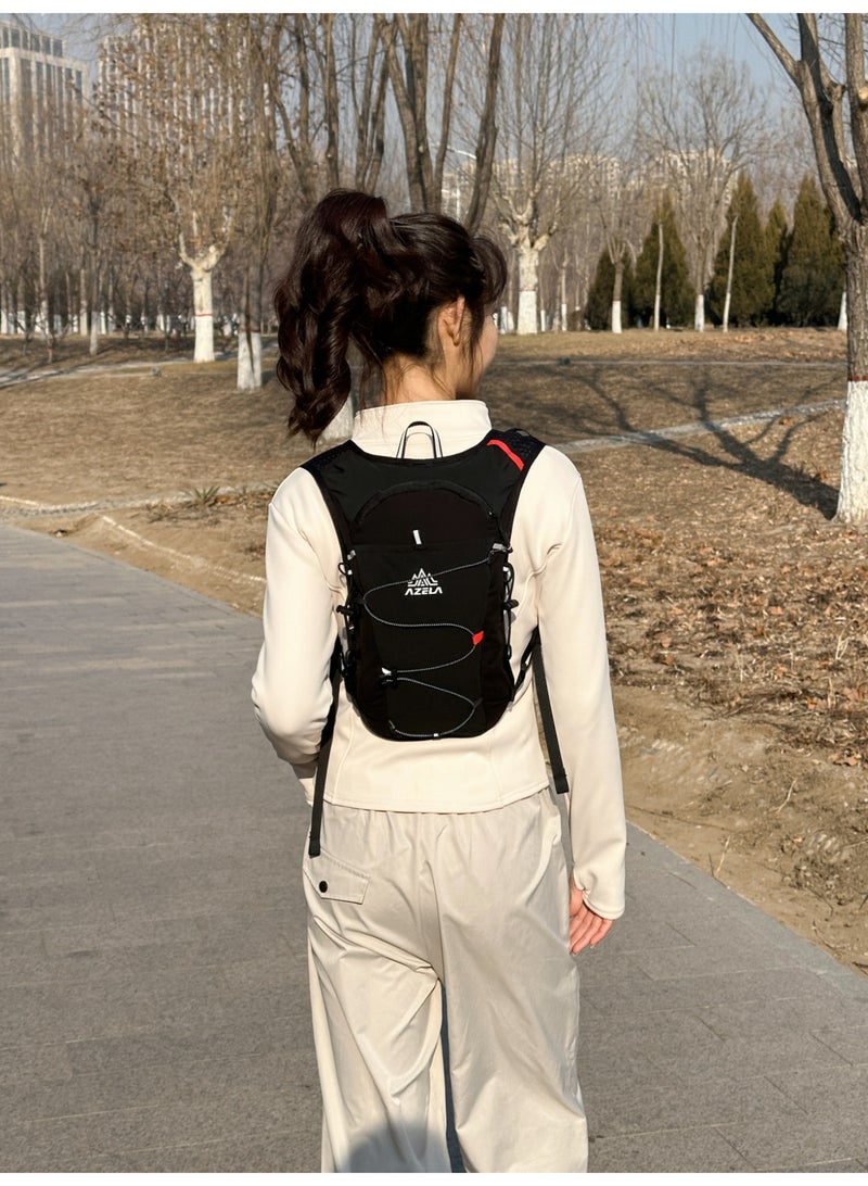 Azela Hydration Backpack with Water Bladder - AZELA Lightweight Waterproof Hiking Bag for Running Cycling Travel, Unisex Sports Pack Black | Hydration Backpack, Hiking Backpack, Waterproof Backpack, Running Backpack, Cycling Backpack, Lightweight Backpack, Travel Backpack, Sports Bag, Hydration Pack, Daypack, Trekking Bag, Outdoor Backpack, Unisex Backpack, Breathable Backpack, Hydration Bladder, Water Bladder 2L, Hydration System, Running Waist Bag, Chest Bag, Backpack for Men, Travel Backpack for Men, Hiking Bag for Men, Sports Backpack, Bicycle Backpack, Durable Backpack, Small Backpack, Water Resistant Bag - Image 4