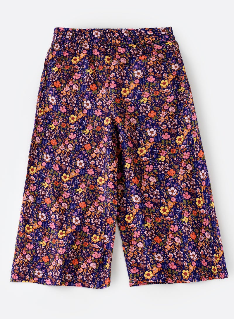 Jelliene Girls All Over Printed Pants 100% Viscose, Soft and Flowy Pants for Girls - Image 1
