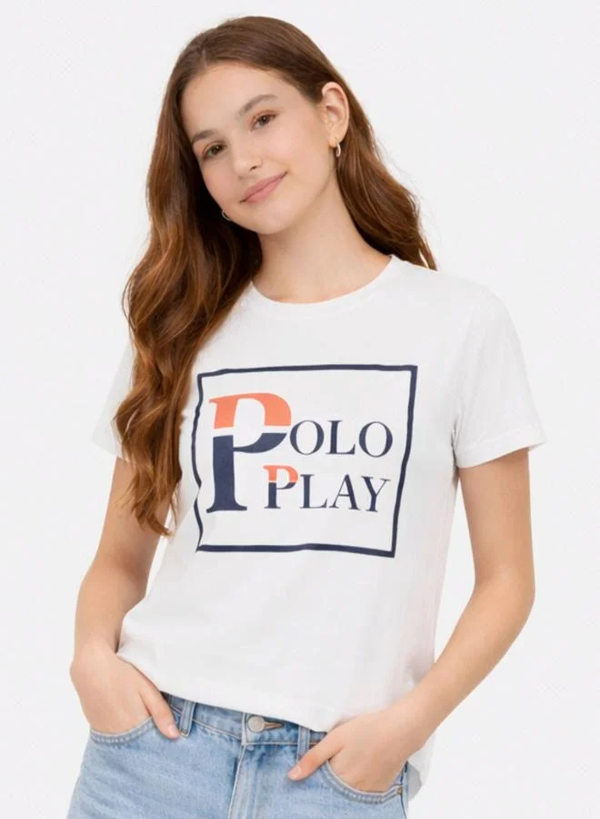 Polo Play Teen Girls Logo Print T-Shirt