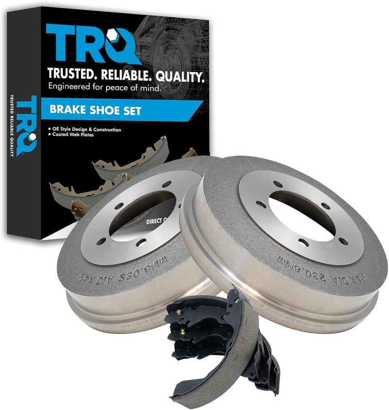 TRQ Rear Brake Drum & Shoe Kit Compatible with Dodge Chrysler Eagle Mitsubishi - Image 1