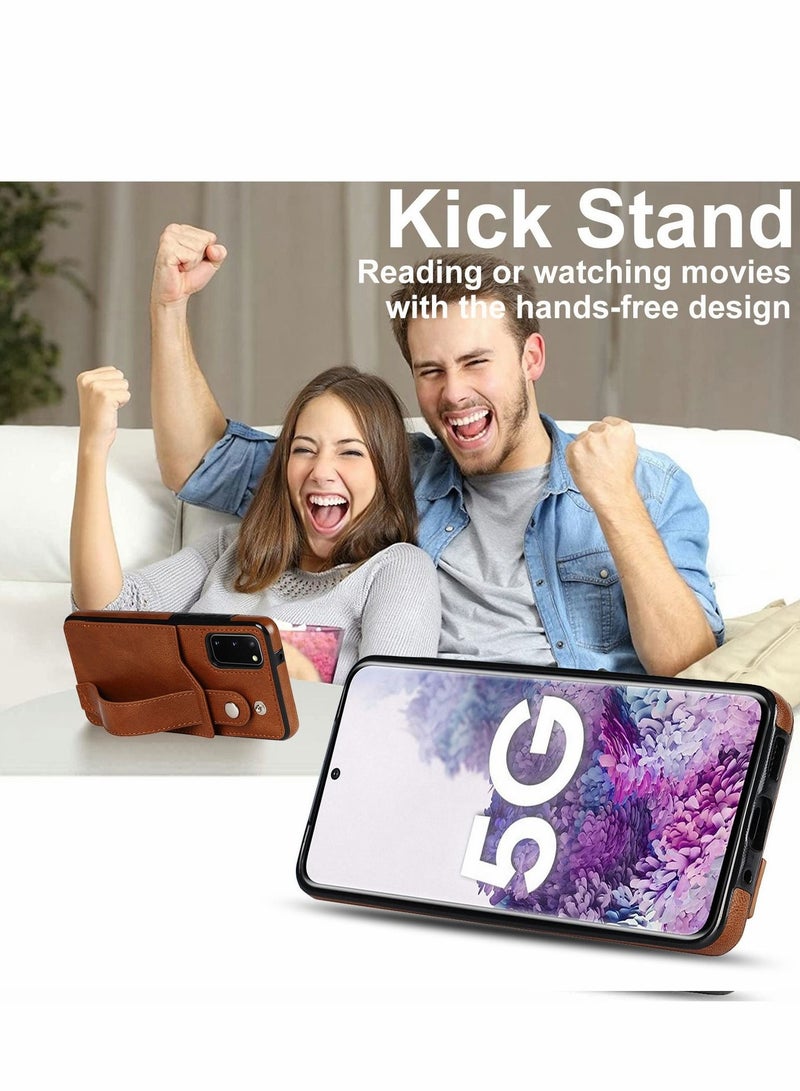 Captaintech Case for Note 20 Ultra Wallet Case，Excefore with Adjustable Wrist Strap Kickstand PU Leather Credit Card Holder Hybrid Protective Cover Galaxy 5G 6.9" (Brown) - Image 4