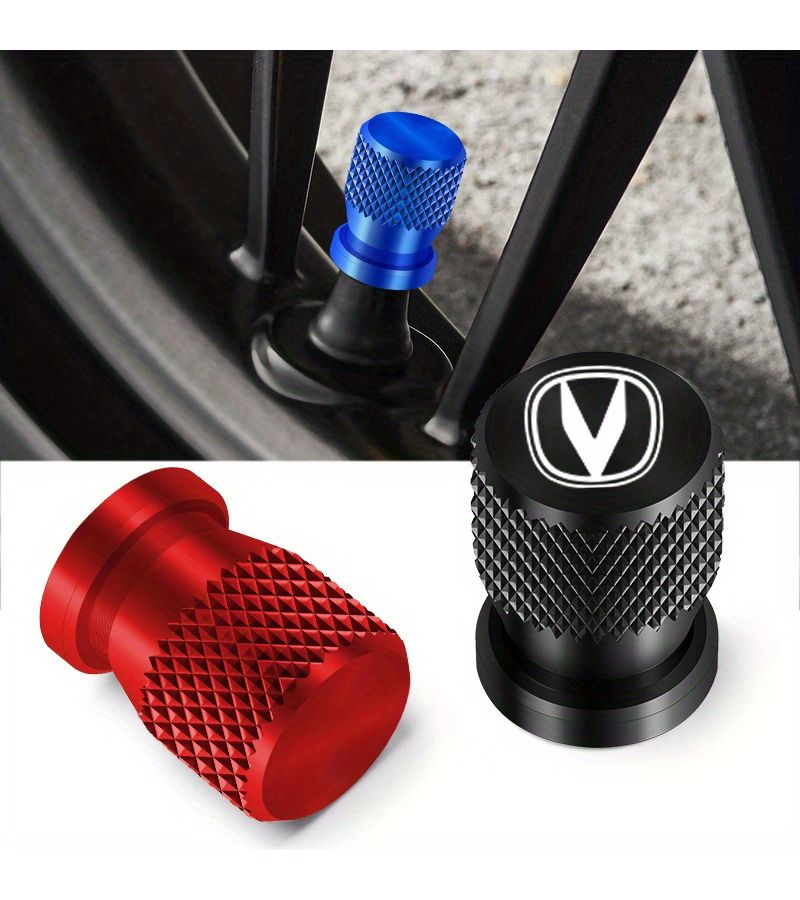 Black 4Pcs Heavy Duty Tire Valve Stem Caps Dustproof Fit Car SUV Truck Motorcycle - Image 3