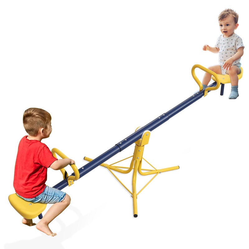 Feblomst Teeter Totter Seesaw for Kids Outdoor Play Toys See Saw for Toddlers Ages 37 Heavy Duty 360 Spin Triangle Base Safe Round Handle Child Size Indoor Playground Equipment Christmas Birthday Gift - Image 2