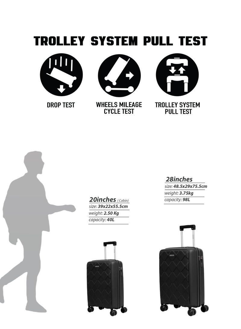 بارا جون مجموعة حقائب السفر Parajohn CarryX – قطعتان | صغيرة 10 كجم وكبيرة 30 كجم من البولي بروبيلين | حقيبة ترولي صلبة بعجلات 8 - Image 5