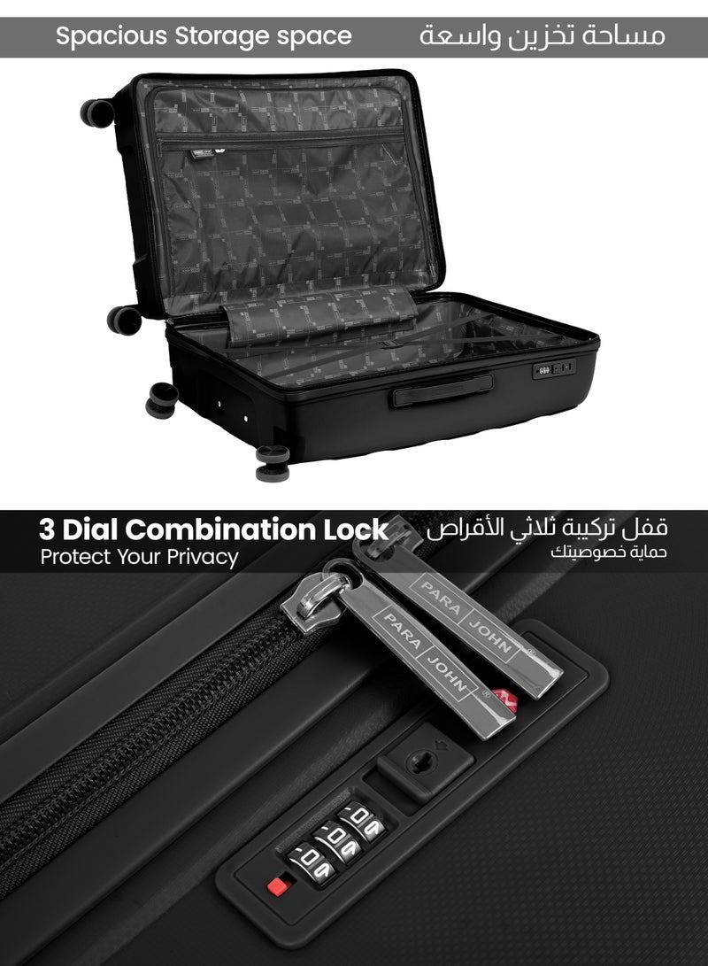 بارا جون مجموعة حقائب السفر Parajohn CarryX – قطعتان | صغيرة 10 كجم وكبيرة 30 كجم من البولي بروبيلين | حقيبة ترولي صلبة بعجلات 8 - Image 4