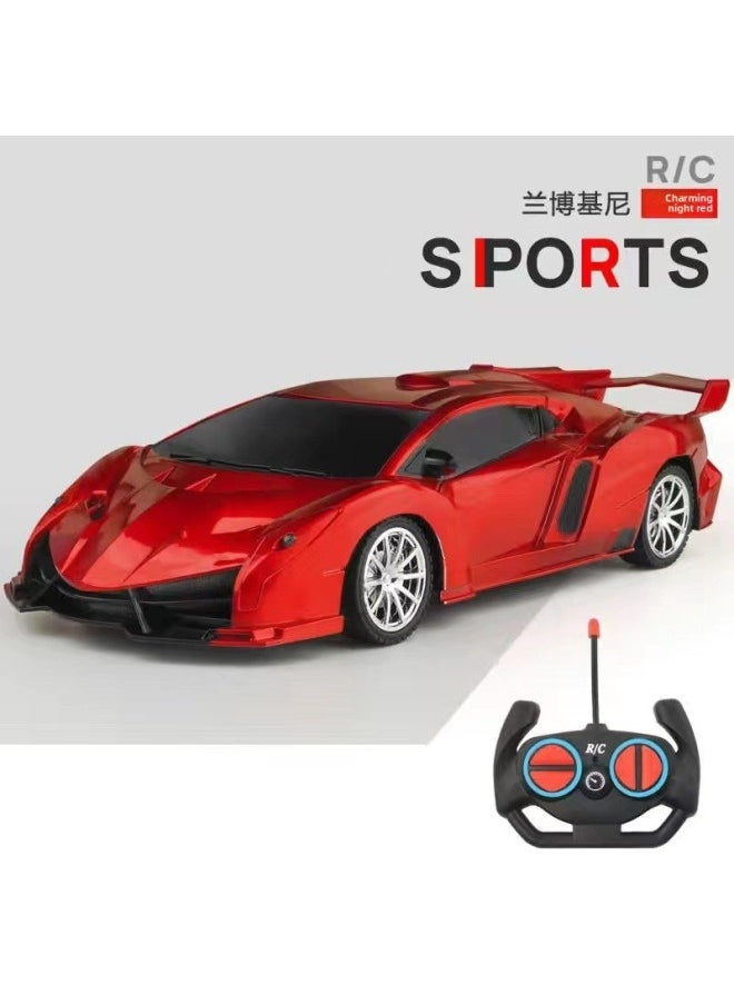 Remote Control Car Rechargeable High-speed Electric Remote Control Car Drift Sports Car Four-way Racing Children Boy Toy Car-Color:2024 Hot Racing Car-lambo Electric Red [gift Box]-Proportion:1 Package Special Charging Set + Remote Control [free Remote Control Battery]  - Image 1