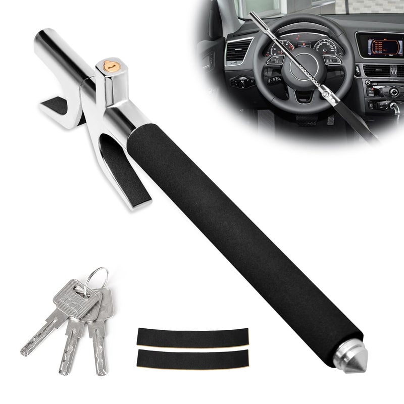 Generic MONOJOY Steering Wheel Lock, Anti-Theft Car Security Device, Heavy Duty Vehicle Protection Immobiliser, Adjustable Double Hook Combination with 3 Keys, Universal Fit for BMW, SUV, Vans Accessories  - Image 1