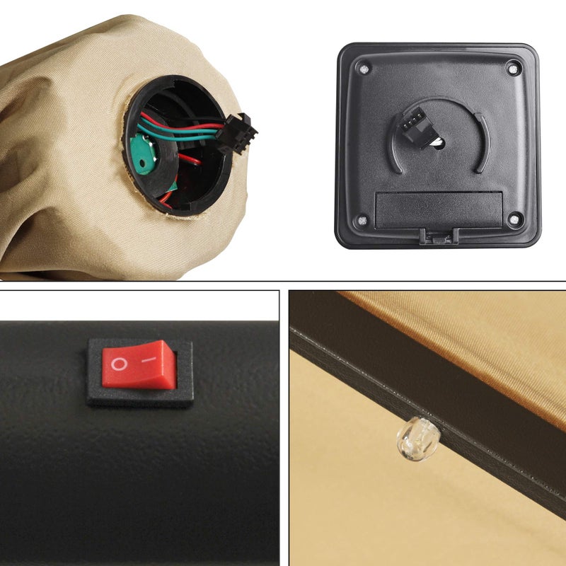 Blissun 7.5 ft Solar Umbrella 18 LED Lighted Patio Umbrella Table Market Umbrella with Tilt and Crank Outdoor Umbrella for Garden, Deck, Backyard, Pool and Beach (Tan) - Image 4