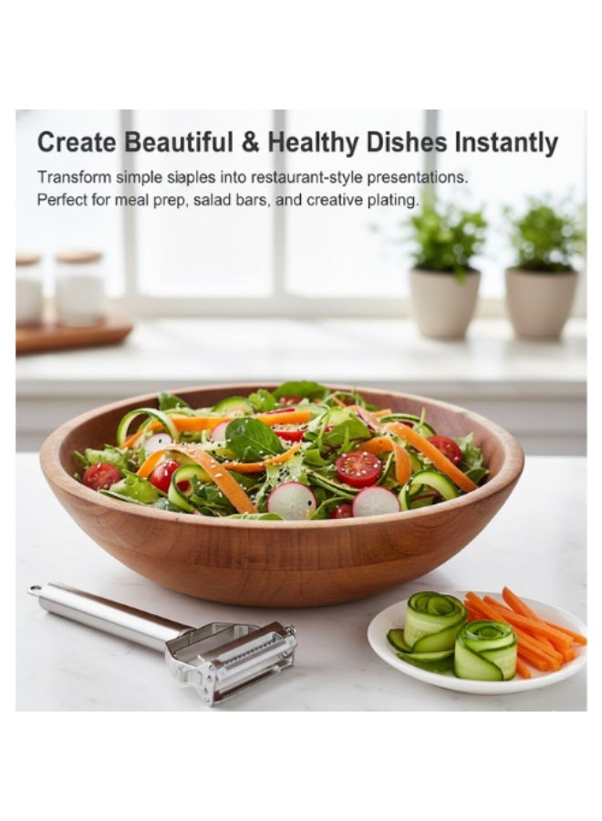 AMM Professional Stainless Steel Julienne Peeler & Vegetable Slicer – Dual Sharp Blades for Effortless Peeling and Shredding – Perfect for Carrots, Potatoes, Cucumbers, Zucchini & Fruits – Premium Kitchen Tool - Image 3