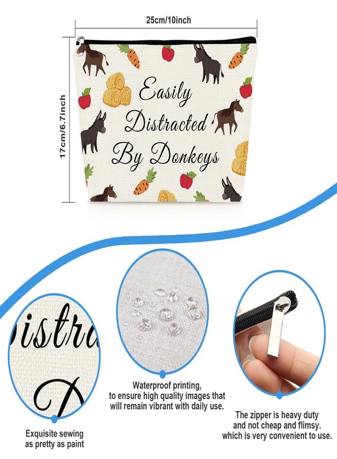 حقيبة مستحضرات تجميل بتصميم حمار، هدية مثالية للفتيات والسيدات، هدية ريفية مرحة لمحبي الحمير، مناسبة للعائلات والجيران والأصدقاء، حقائب مكياج، هدايا لمحبي الحيوانات، حقيبة سفر بسحاب لأدوات النظافة - Image 2