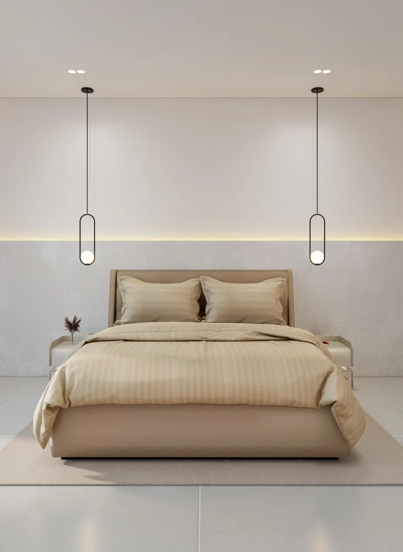 يسكن Luxurious 300 Thread Count Bamboo  Sateen Wide Stripe Duvet Cover Set - 3 Piece Collection