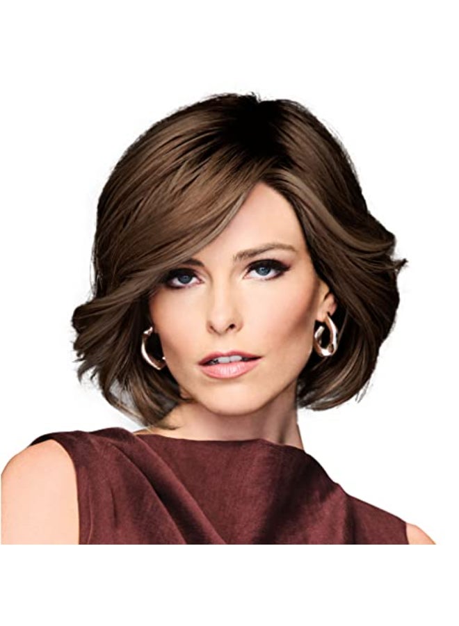 GABOR TREND ALERT ChinLength Full Volume Bob Boy Cut Wig Designer Series by Hairuwear Average Cap Size GF410SS Iced Java - Image 1