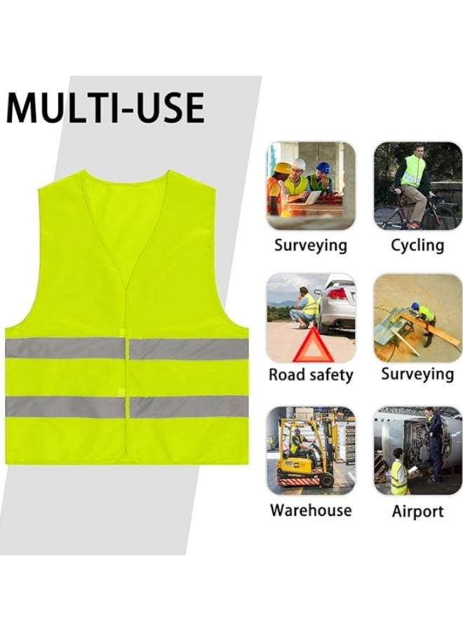 TEAKWOOD High Visibility Reflective Safety Vest Work Waistcoat, Reflective Tape strips Road Costruction Green Color Safety Use Vests(XXL) - Image 4