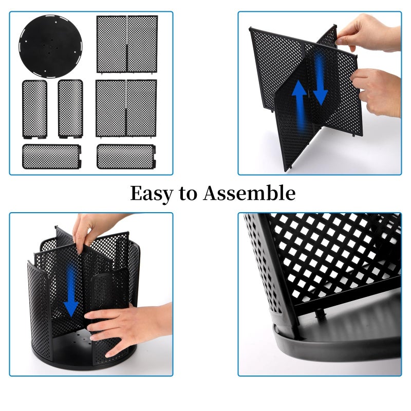 Eorbow 2 Pack Coffee Cup Dispenser, Rotatable 4 Compartment Cup and Lid Holder, Plastic Paper Cup Storage Organizer for Office Restaurant Breakroom Coffee Station Bar Buffet Kitchen Countertop - Image 3