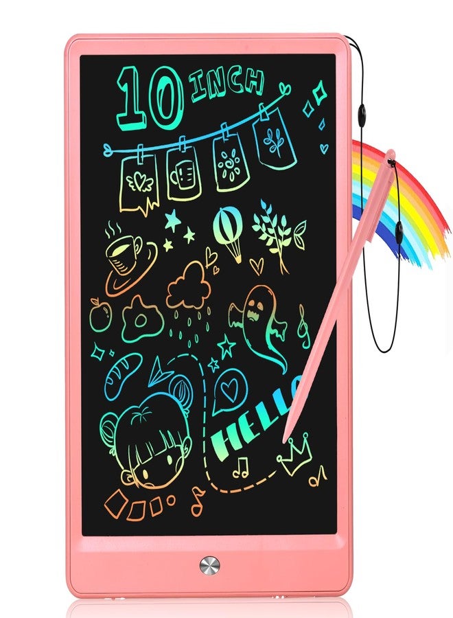 EooCoo LCD Writing Tablet for Kids, 10 Inch Colorful Doodle Board Drawing Pad, Learning Toys for Toddlers, No Mess Sketch Pads Coloring Books for Travel, Boo Basket Stuffers for Girls 3-12 Years - Image 1