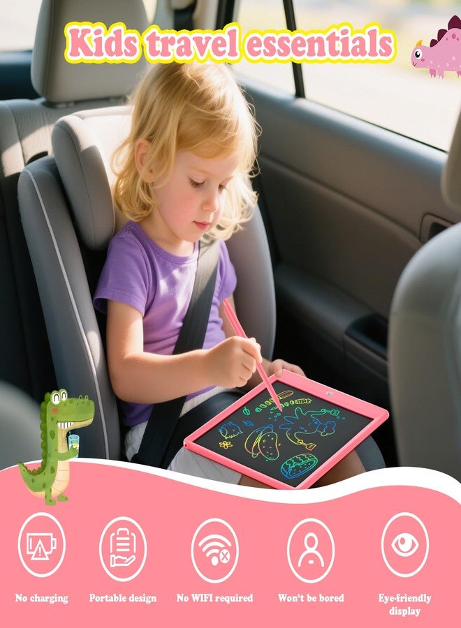 EooCoo LCD Writing Tablet for Kids, 10 Inch Colorful Doodle Board Drawing Pad, Learning Toys for Toddlers, No Mess Sketch Pads Coloring Books for Travel, Boo Basket Stuffers for Girls 3-12 Years - Image 3