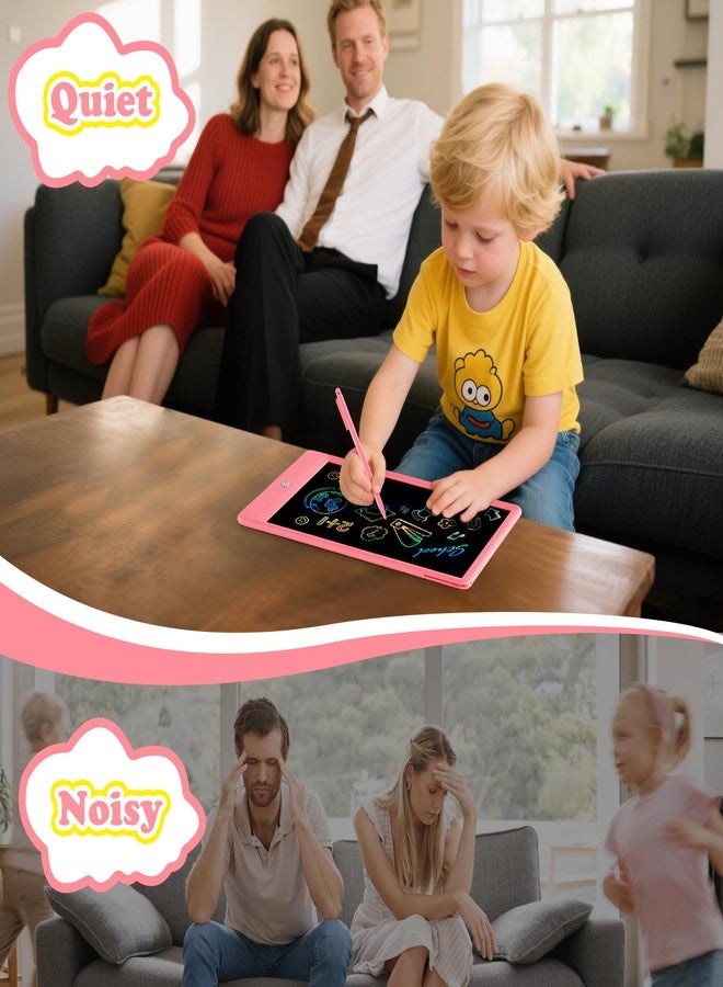 EooCoo LCD Writing Tablet for Kids, 10 Inch Colorful Doodle Board Drawing Pad, Learning Toys for Toddlers, No Mess Sketch Pads Coloring Books for Travel, Boo Basket Stuffers for Girls 3-12 Years - Image 5