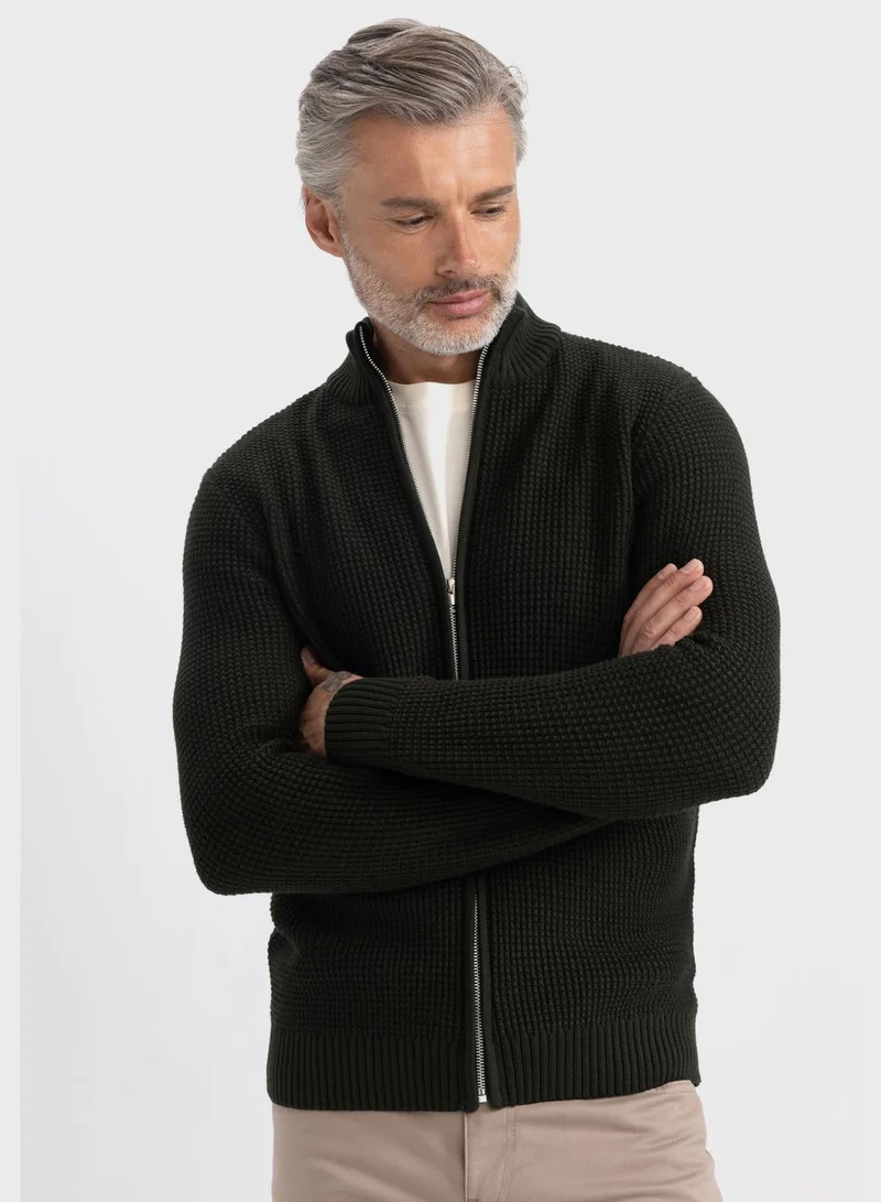 DeFacto Zip Through Knitted Cardigan