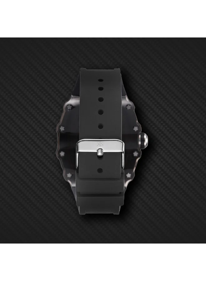 KENNETH SCOTT Men's Silicone Analog Watch K25009-BSBB - 43 mm